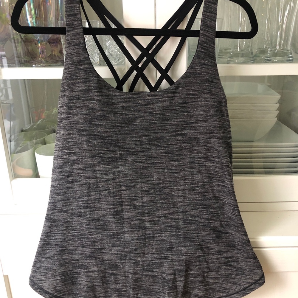 Lululemon Athletica Charcoal Heather Strappy Tank